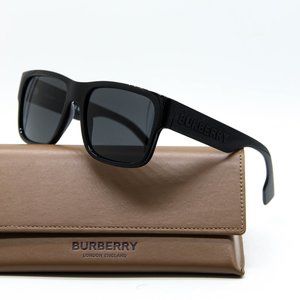 NEW BURBERRY BE4358 KNIGHT 300187 BLACK GREY AUTHENTIC SUNGLASSES W/CASE 57-18